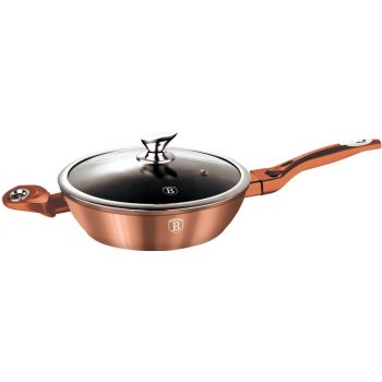 BerlingerHaus hluboká s mramorovým povrchem a poklicí Rosegold Metallic Line 24 cm