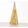Vánoční stromek ACA Lighting šampaň zlatá + bílá dekorační kuželový strom 20 WW LED na baterie 3xAA IP20 pr.18.5x50cm X1120118
