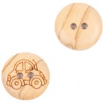 Drops Dřevěný knoflík kulatý Ø 15 mm auto – Sleviste.cz