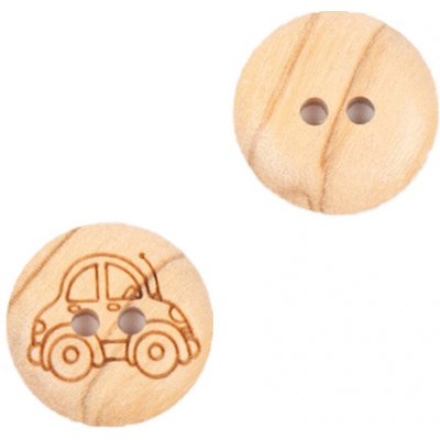 Drops Dřevěný knoflík kulatý Ø 15 mm auto – Sleviste.cz