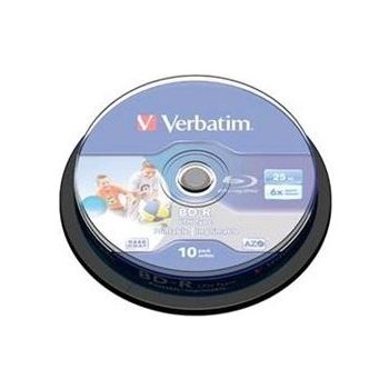 Verbatim BD-R 25GB 6x, printable, cakebox, 10ks (43804)