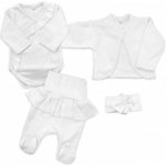 4-dílná bavlněná sada pro miminko do porodnice bílá – Zboží Dáma