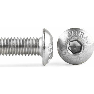 Šroub button imbus nerez A2, ISO 7380, půlkulatá hlava - M6x16 – HobbyKompas.cz