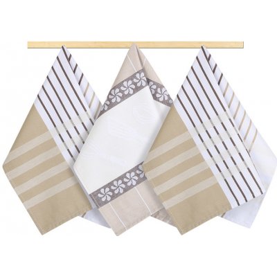 Brotex Kuchyňská utěrka 50x70cm proužek béžový hnědý bílý – Zboží Dáma