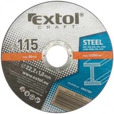 Řezný kotouč Extol Craft, na kov, 5ks, 115x1,0x22,2mm – Zboží Mobilmania