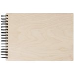 Kroužkové fotoalbum A4 čisté Počet a barva papírů: Černé - 30 listů, Dřevo: Bříza – Sleviste.cz