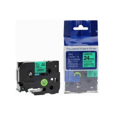 Alternativní páska pro Brother TZ-751 + TZe-751 24 mm x 8 m, černý tisk + zelený podklad