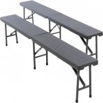 Garthen Sada 2 ks sklopných lavic -antracit 180 cm DS80685535 – Zboží Mobilmania