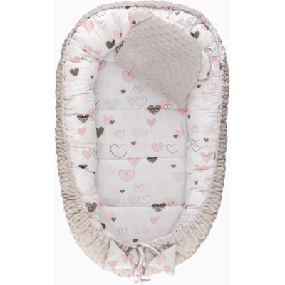 Bomimi HARMO Hnízdečko s polštářkem minkySRDÍČKA šedá – Zboží Dáma