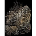 Škrabací obrázek Slonice s mládětem stříbrná – Zboží Mobilmania