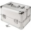 TecTake 401068 Kosmetický kufřík se 4 přihrádkami šedá umělá hmota