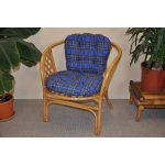 Ratanové křeslo Bahama medové polstr modrý – Zboží Mobilmania
