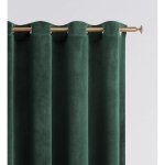 Závěs sametový v tmavě zelené barvě se zavěšením na kruhy zelená Šírka 140 cm | Dĺžka 250 cm Zlatá – Zboží Mobilmania