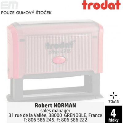 Trodat 4918 [ 75 x 15 mm pouze gumový štoček – Zboží Živě