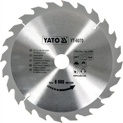 YATO kotouč na dřevo 250x30 mm 24z YT-6070 – Zboží Mobilmania