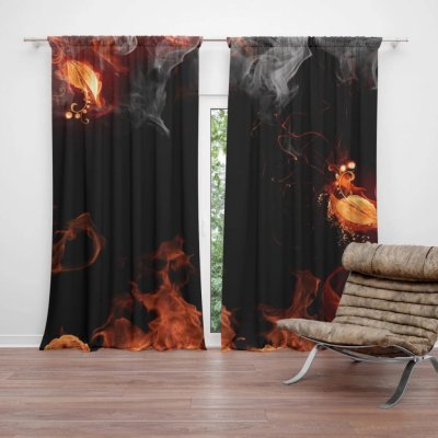 Závěsy Červený oheň: 2 ks - 140x250 cm - Sablio – Hledejceny.cz