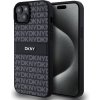 Pouzdro a kryt na mobilní telefon Apple DKNY PU Leather Repeat Pattern Tonal Stripe pro iPhone 15 Plus Black