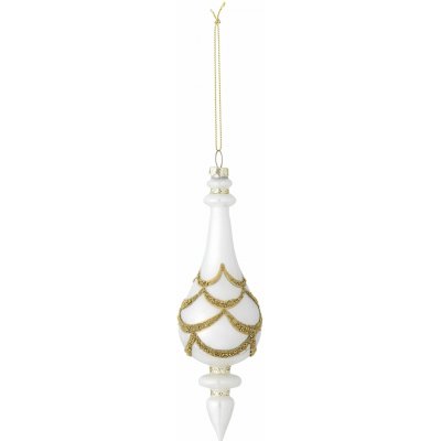 Bloomingville Skleněná vánoční ozdoba Hisar Ornament bílá barva sklo – Hledejceny.cz