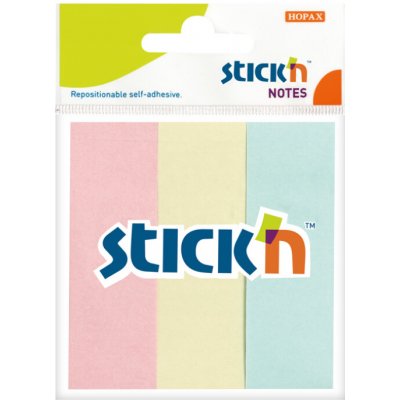 Samolepící záložky Stick'n 76x25mm, pastelový mix, 3x50 lístků – Hledejceny.cz