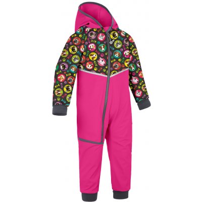 Batolecí softshellová kombinéza UNUO s fleecem Mini Fuchsiová Kočka pes holka – Zboží Dáma