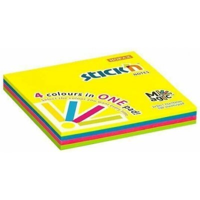 Samolepicí bloček "Magic Pad", nenové barvy, 76x76 mm, 100 listů, STICK N 21571 – Hledejceny.cz