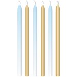 Amscan Dortové svíčky světle modré a zlaté s držáky 12 cm – Zboží Dáma