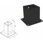 Domax šroubovací patka sloupku se čtvercovou základnou PSP 100 - 101 x 150 x 150 x 2.0 mm 10 ks – Sleviste.cz