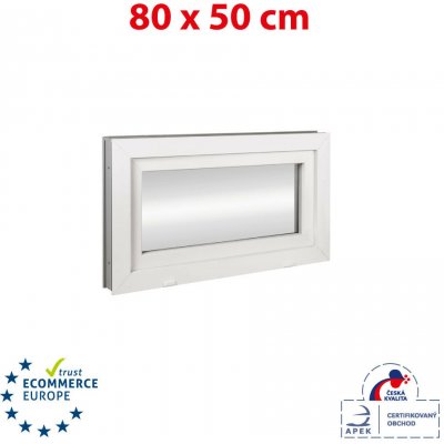 OKNA HNED Plastové okno 80x50 cm sklopné bílé TROJSKLO – Zboží Mobilmania