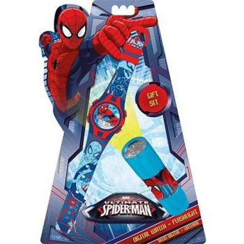 EUROSWAN Dětská LED baterka Spiderman Hliník, Plast, 9x2,5 cm