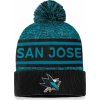 Čepice Fanatics zimní čepice San Jose Sharks Authentic Pro Game & Train Cuffed Pom Knit Black-Active Blue