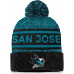 Fanatics zimní čepice San Jose Sharks Authentic Pro Game & Train Cuffed Pom Knit Black-Active Blue – Hledejceny.cz