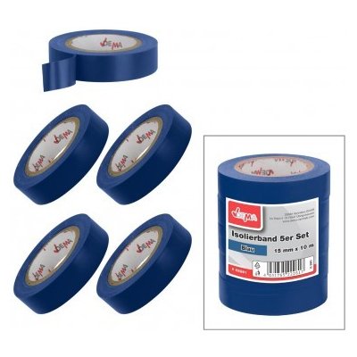 Dema Elektroizolační páska 15 mm x 10 m modrá 5 ks 22261D