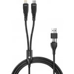 Connect IT CCA-2310-BK Wirez 4in1 1x USB-C, 1x Lightning, 1,25 m, ČERNÝ CCA-2310-BK – Zboží Mobilmania