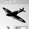 Živá Zeď Samolepka Stíhačka Supermarine Spitfire Barva: černá 40 x 26 cm