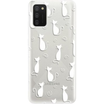 Pouzdro iSaprio Cat pattern 05 - white Samsung Galaxy A02s