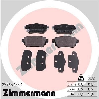 Sada brzdových destiček, kotoučová brzda ZIMMERMANN 25965.155.1 – Zboží Mobilmania