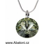 Swarovski Elements Stříbrný náhrdelník šedý kulatý 34112.3 Black Diamond – Hledejceny.cz
