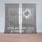 Sablio Záclony Counter Strike 2 Průstřel: 2ks 150x250cm – Hledejceny.cz
