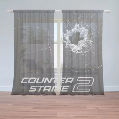 Sablio Záclony Counter Strike 2 Průstřel: 2ks 150x250cm – Hledejceny.cz
