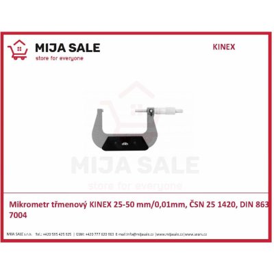 KINEX Mikrometr třmenový 25-50 mm/0,01mm, ČSN 25 1420, DIN 863 – Zboží Mobilmania