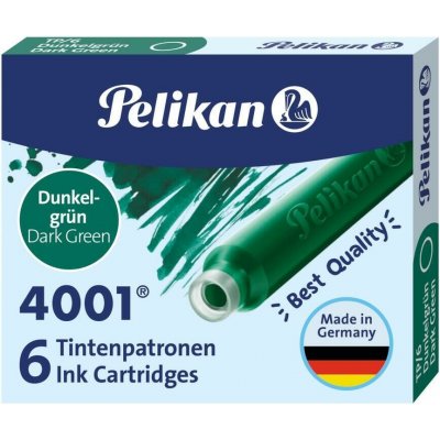 Pelikan 4001 Inkoustové bombičky 6 ks tmavě zelené – Hledejceny.cz