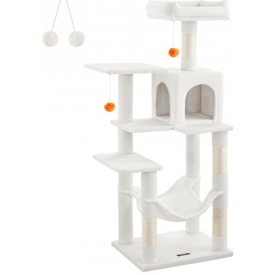 Goleto Škrabadlo pro kočky bílé 55 x 45 x 143 cm – Zboží Dáma