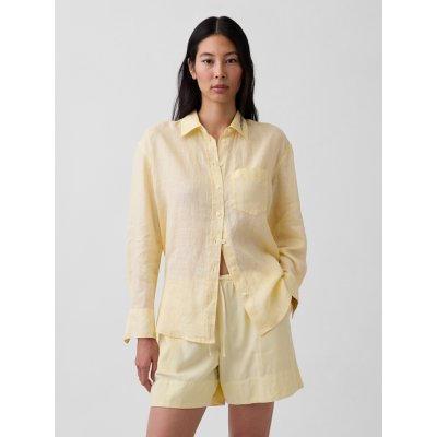 GAP Lněná oversize košile Big Shirt Žlutá – Zboží Mobilmania