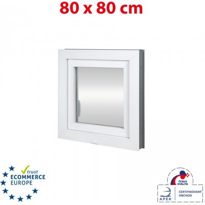 OKNA HNED 80x80 cm (800x800 mm)bílé otevíravé i sklopné levé – HobbyKompas.cz