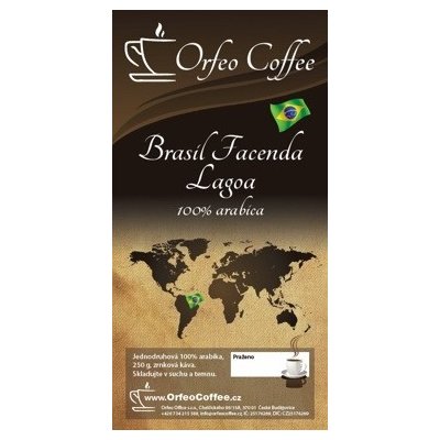 Orfeo coffee Brasil Facenda Lagoa 100% arabika zrnková 250 g – Hledejceny.cz