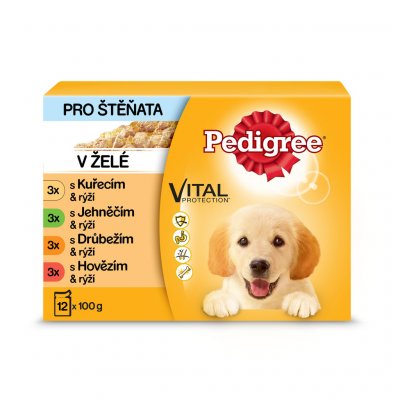 Pedigree Vital Protection kapsičky pro štěňata: masový výběr s rýží v želé  12 x 100 g od 53 Kč - Heureka.cz