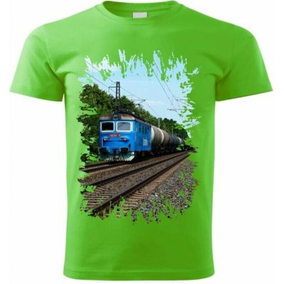Tričko s lokomotivou 122 021-9 zelené – Sleviste.cz