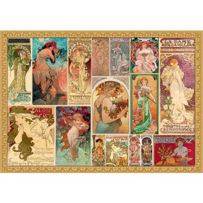 Grafika Alfons Mucha Koláž 2000 dílků – Sleviste.cz