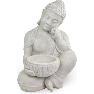Betonová socha Buddha s mísou Alms - 55 cm – Zboží Dáma