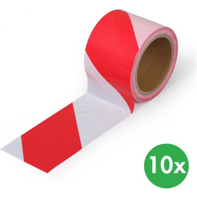 B2B Partner PE výstražná páska 75 mm x 100 m balení 10 ks červeno-bílá – Hledejceny.cz